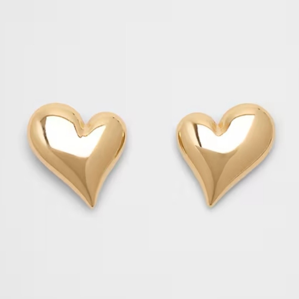 Banana Republic Women’s Earrings Oversized Gold Heart Stud NWT